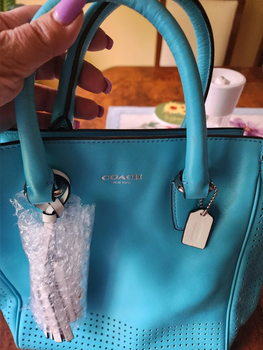 ✨️✨️Coach Turquoise Tote Bag & Beauty Bundle NWOT Gift Set